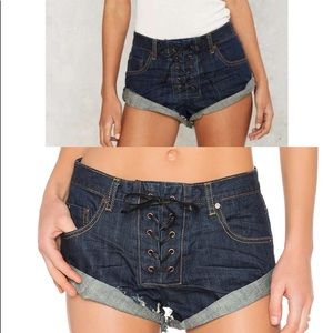 One Teaspon Bandits Lace Up Shorts